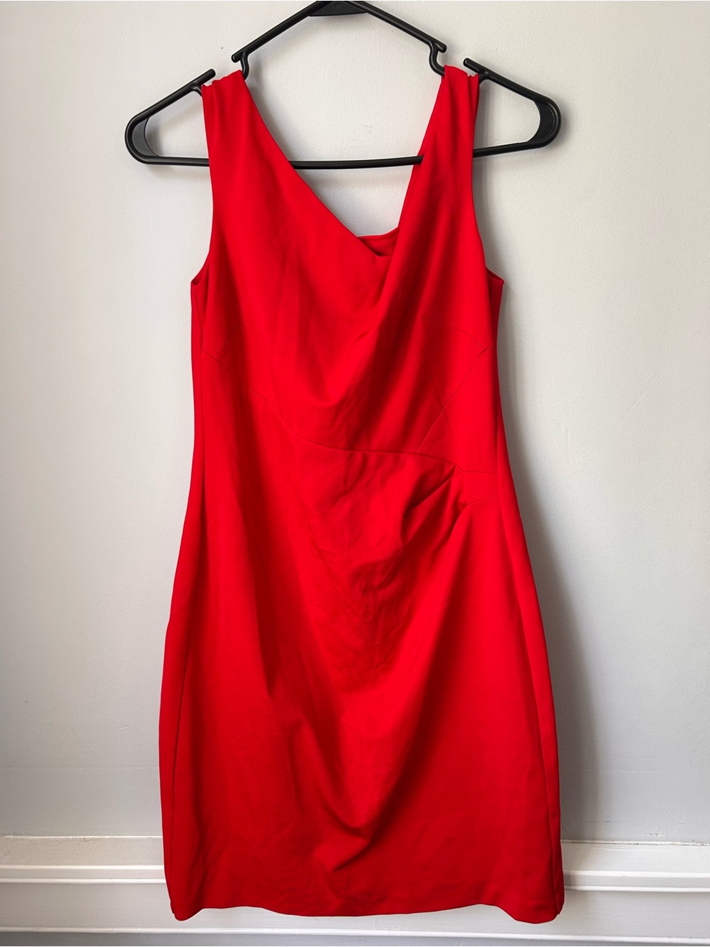 Ralph Lauren Woman’s Red Stretch Off Shoulder Side Ruche Short Evening Dress 10P